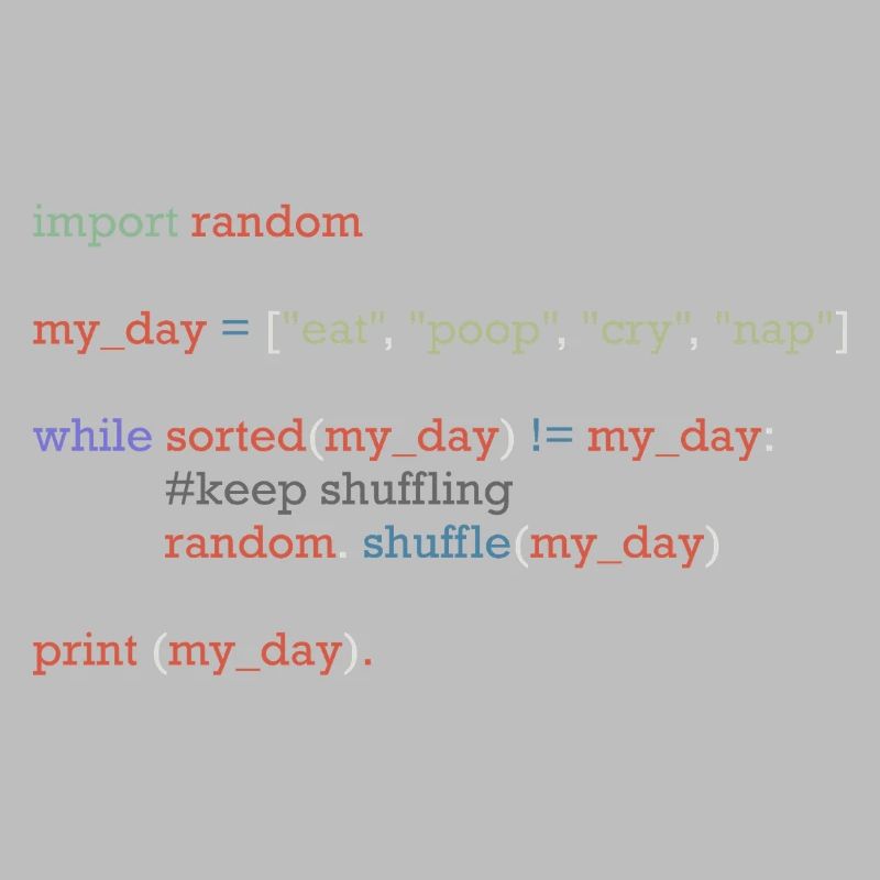 Drôle de code python sur la vie quotidienne, bébé