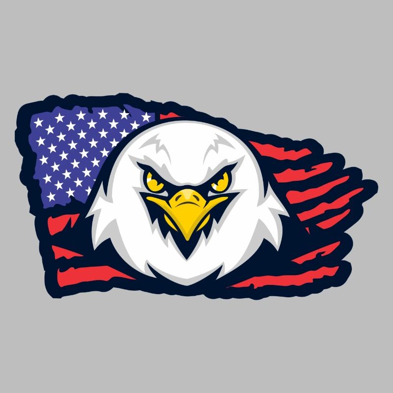 Aigle américain avec drapeau