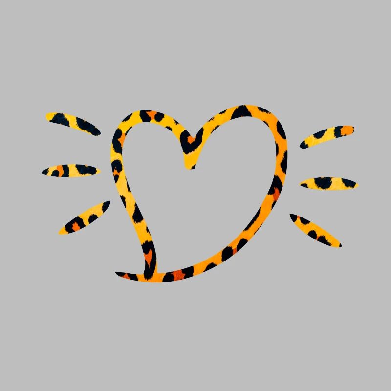 Leopard Heart with Sun Rays