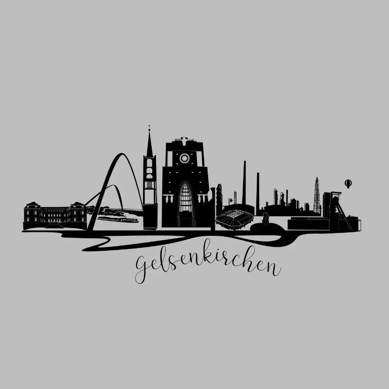 Horizon de Gelsenkirchen en silhouette
