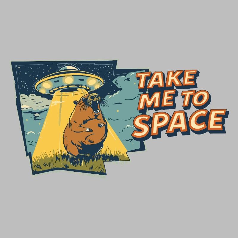 Emmenez-moi dans l’espace Capybara OVNI Pop Art
