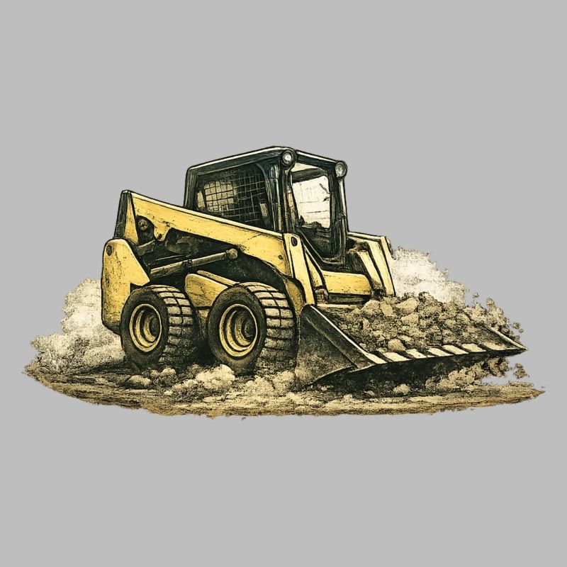 Vintage Skid Steer Loader Construction Site Construction Machine