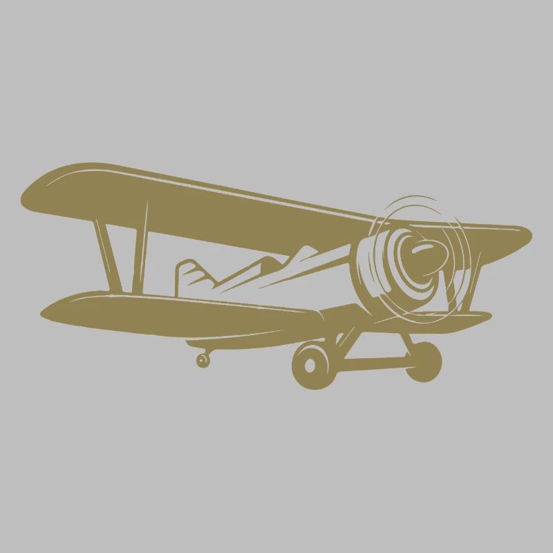 Doppeldecker Pilot Retro Minimalistisch