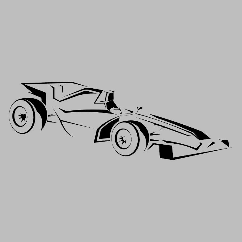 Dessin de lignes minimaliste de voitures de course