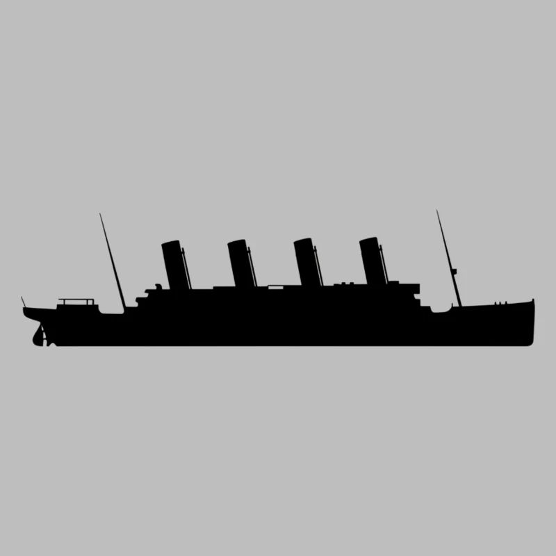 Titanic Silhouette Ship Design Minimalist
