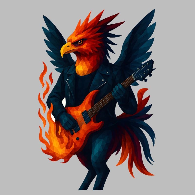WPAP Style Animals - Guitariste Phoenix