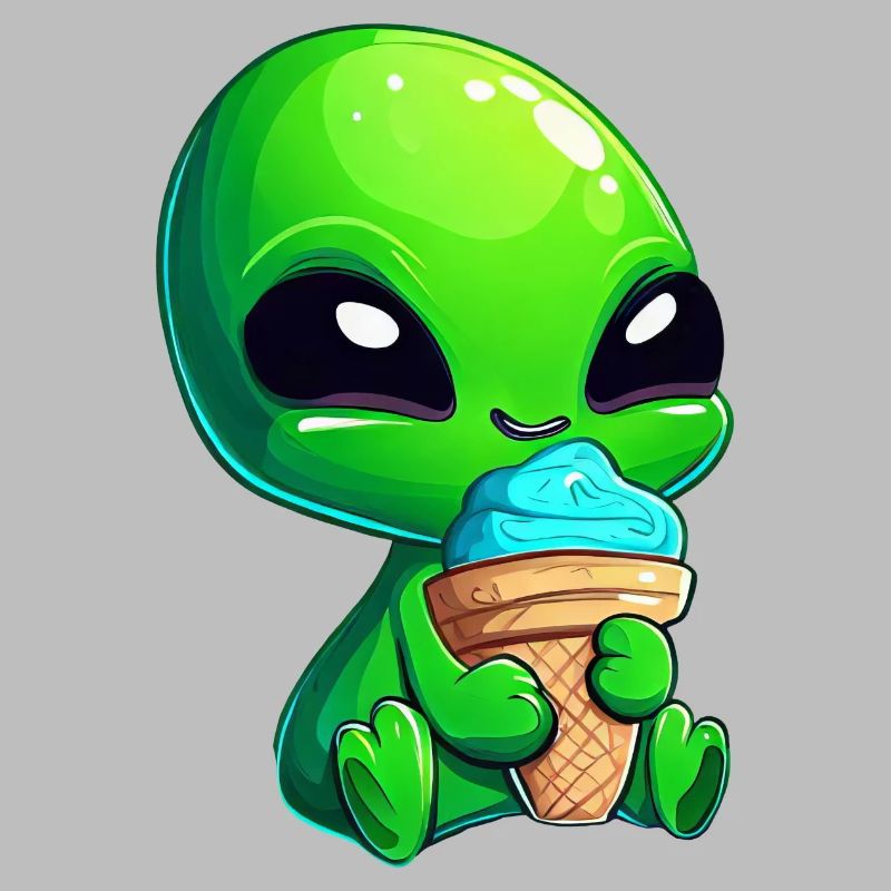 Alien Green Alien Ice Crème glacée molle Crème glacée bleue
