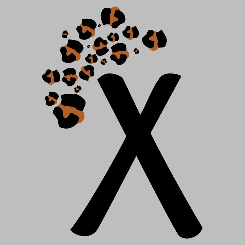 Letter x leopard print