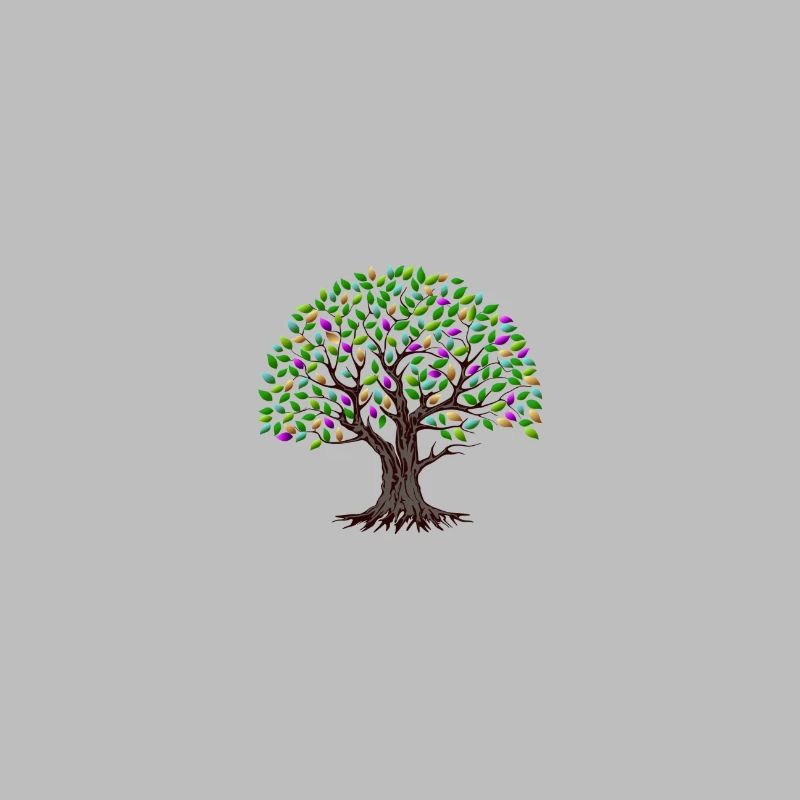 Bunter Baum mit Blättern