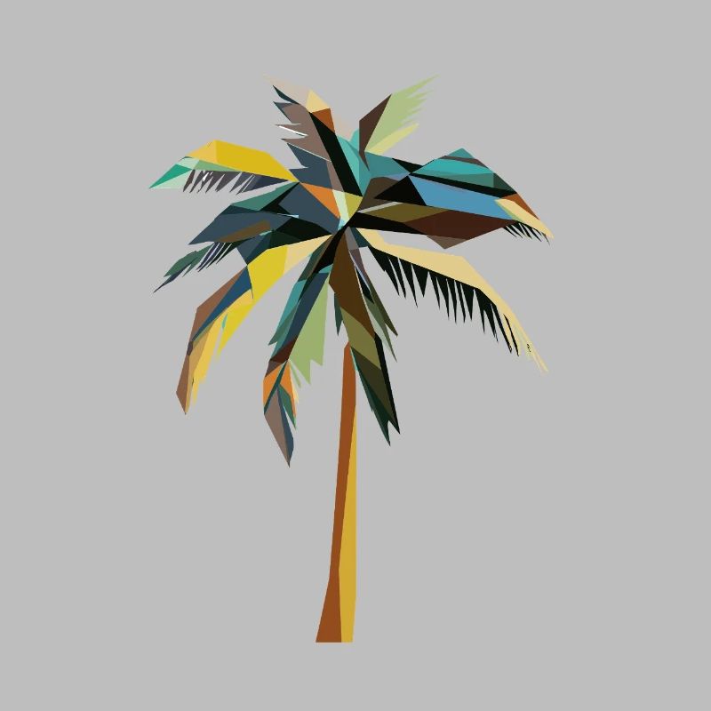 Geometric Palm Tree – Tropical Polygon Design