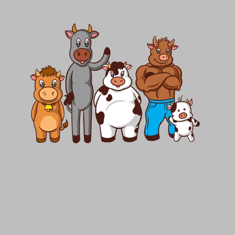Drawn Comic Cows