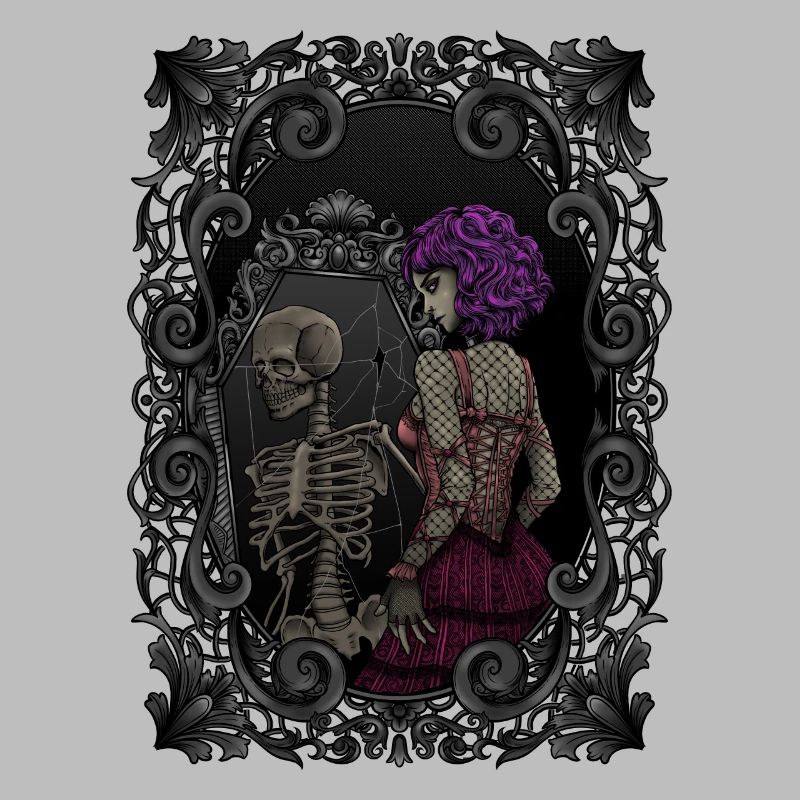 Skeleton mirror image - dead inside - Gothic