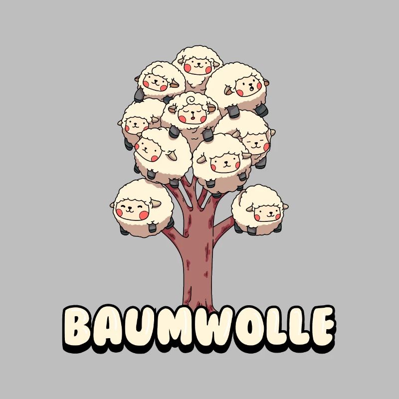 Baumwolle Cotton Tree Animals Fluffy Sheep Earth