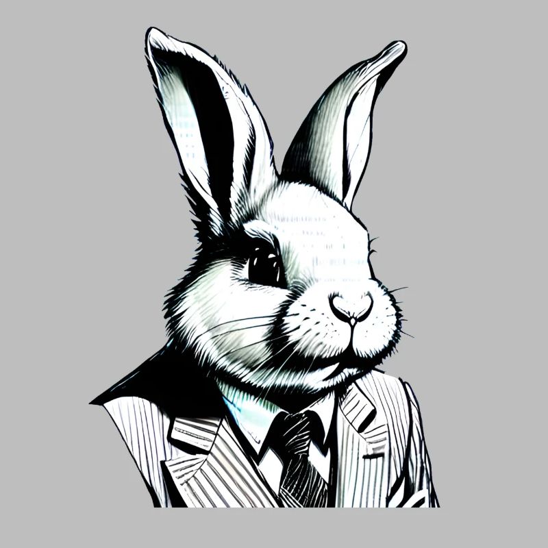 stylish Easter bunny with suit and tie