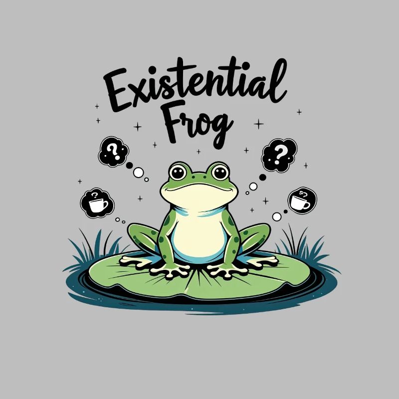 Existential Frog – Funny Brooding Motif