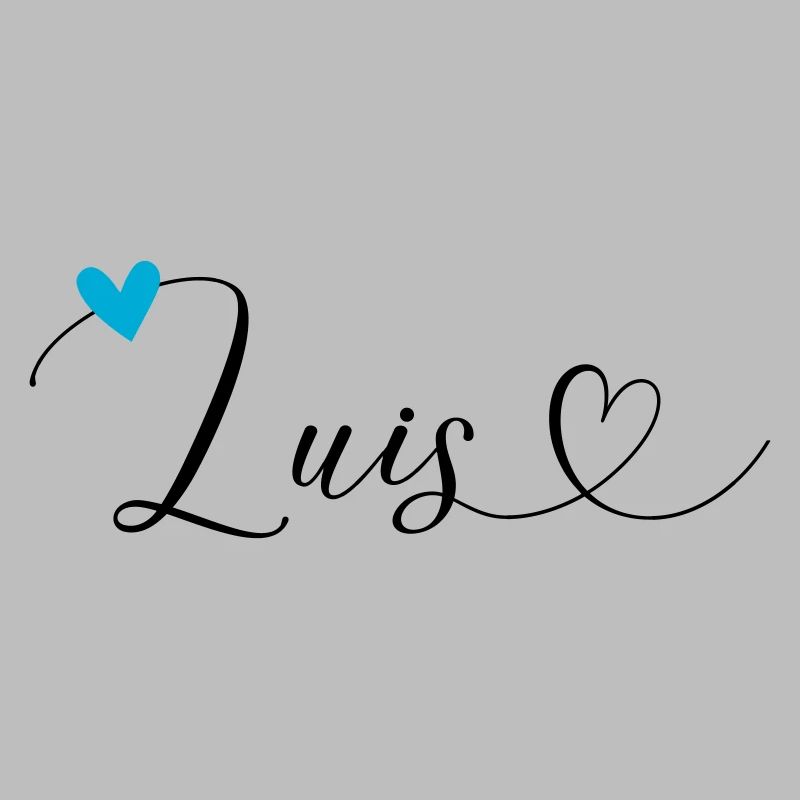 Luis Surname First name Calligraphy Heart