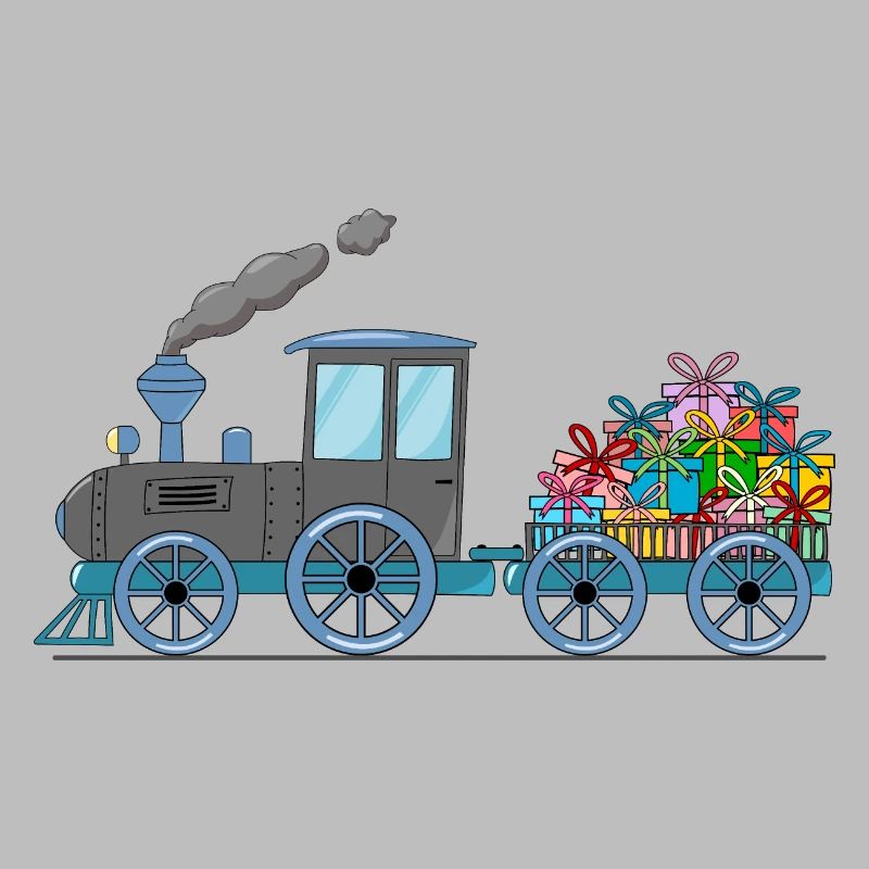 Kinderzug Eisenbahn mit Anhäger grau