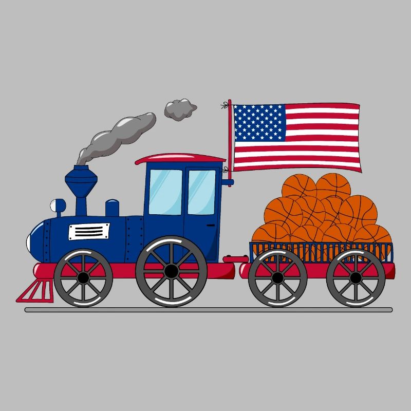 Chemin de fer de basket-ball de drapeau des États-Unis