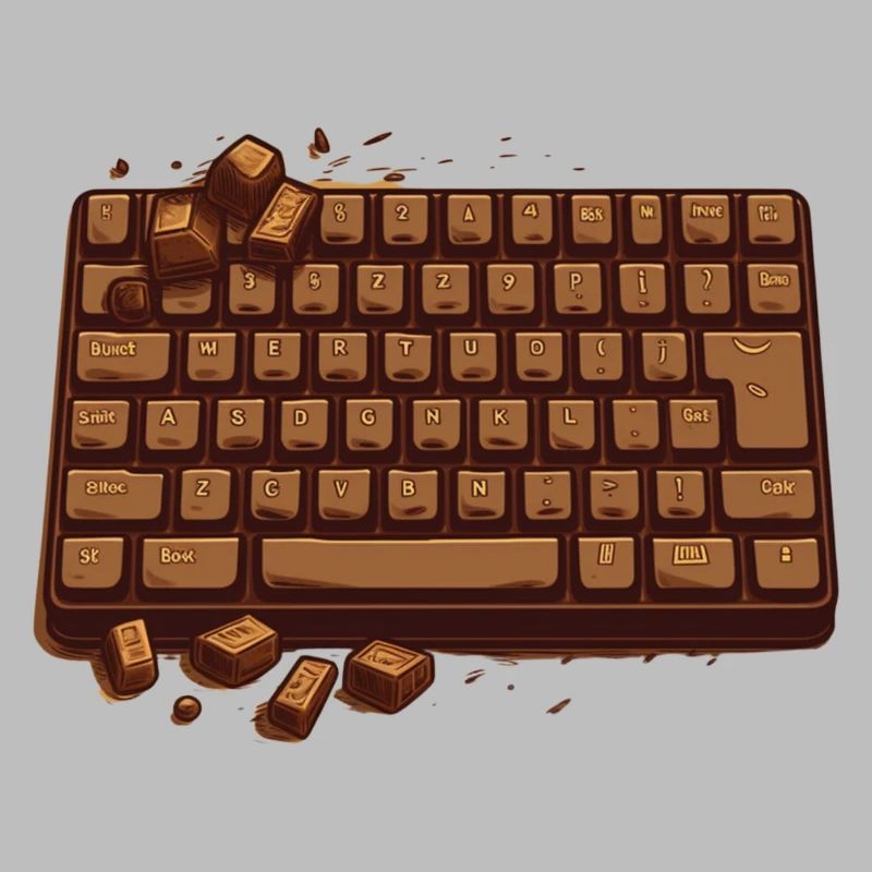 Chocolate Keyboard PC Nerd wasd Chocolate Keys