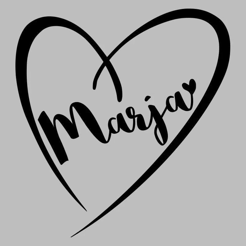 Marja surname first name in heart frame