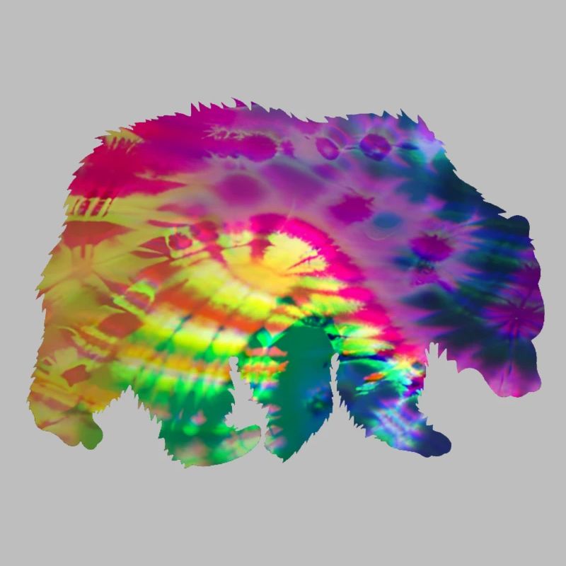 Bear Silhouette Tie Dye Batik Pattern