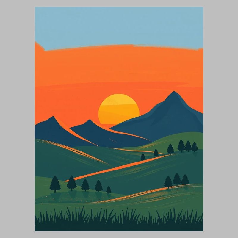Abendlicher Berglandschafts-Wandel