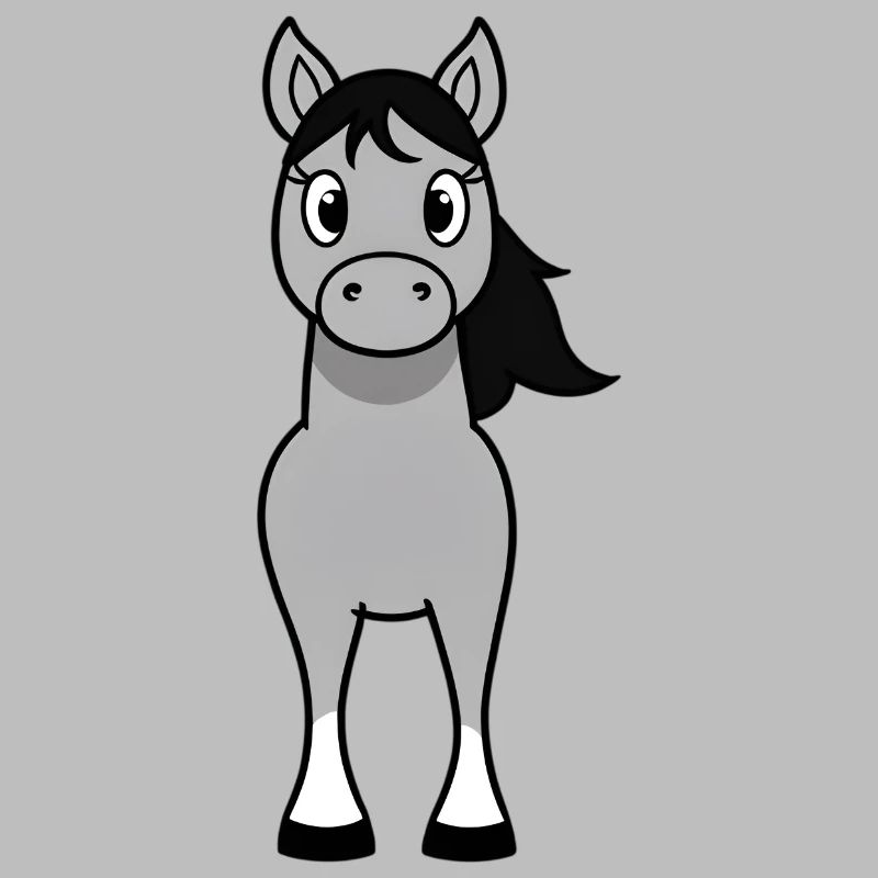 Gray bangs with black mane