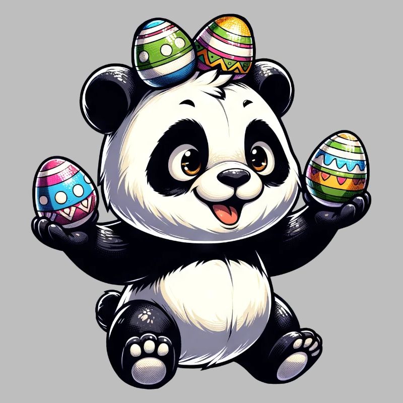 Cute Panda & Funny Easter Eggs