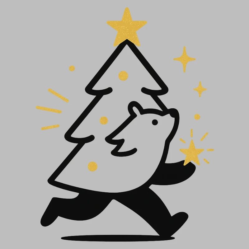 Christmas Wolf and Star Tree