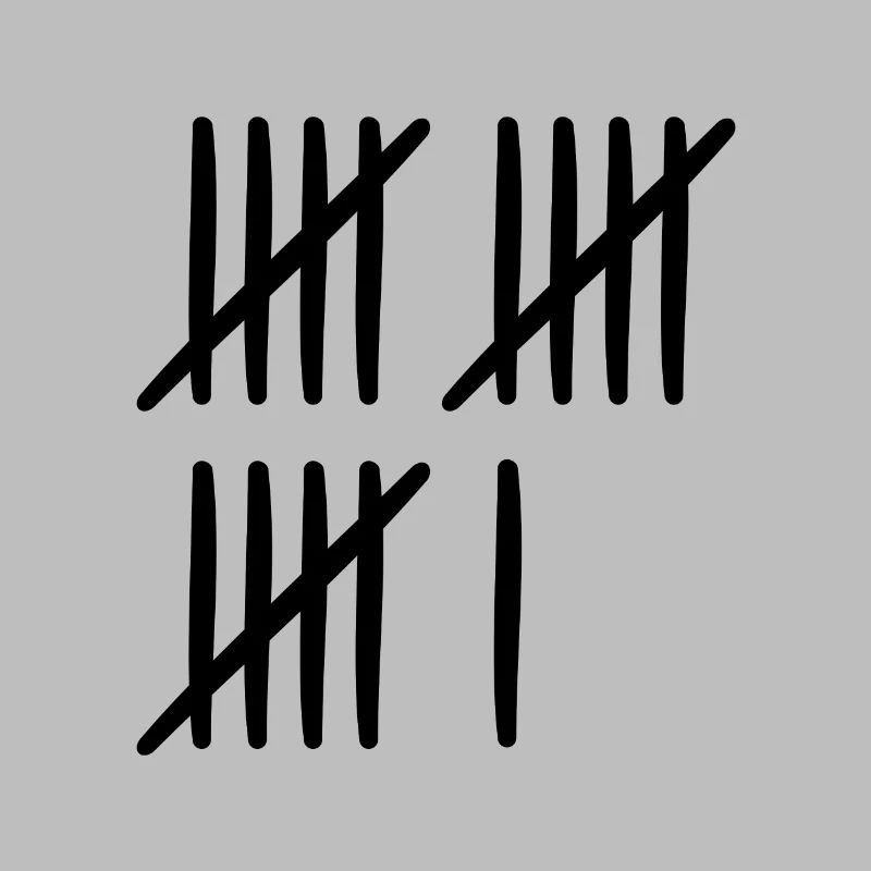 Strichliste 16 Jahre alt oder 16 Monate Wochen