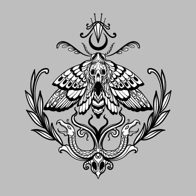 Butterfly with Wicca symbol and decorations