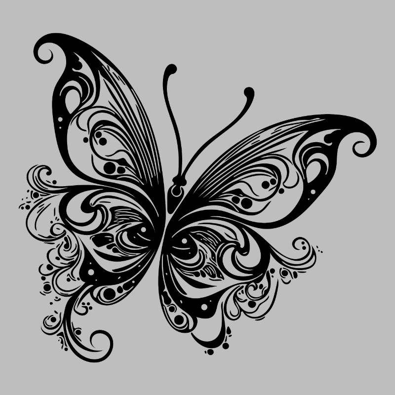 Dessin papillon de style lignes et points