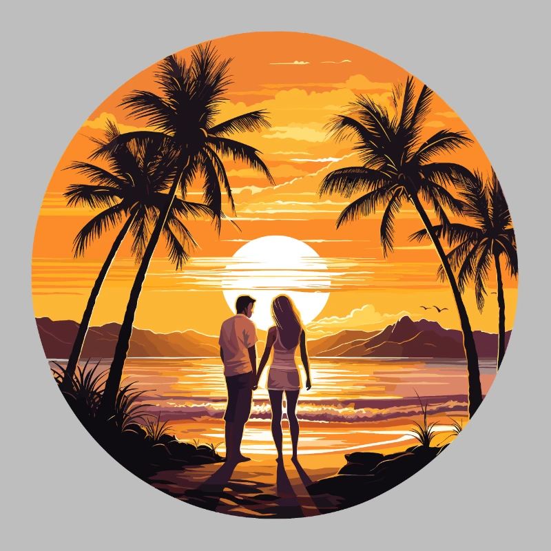 Coucher de soleil sur la plage