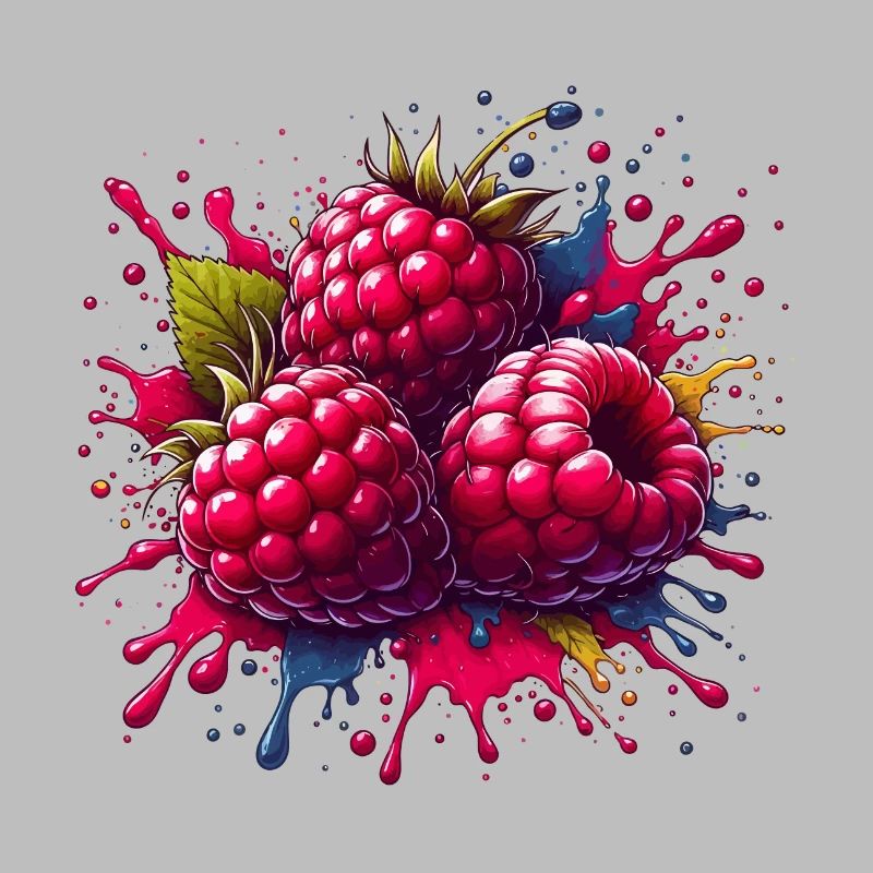 Raspberries Paint Explosion