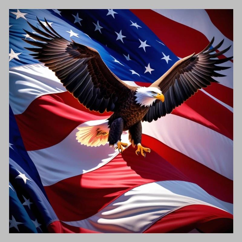 Bald eagle roams over an American