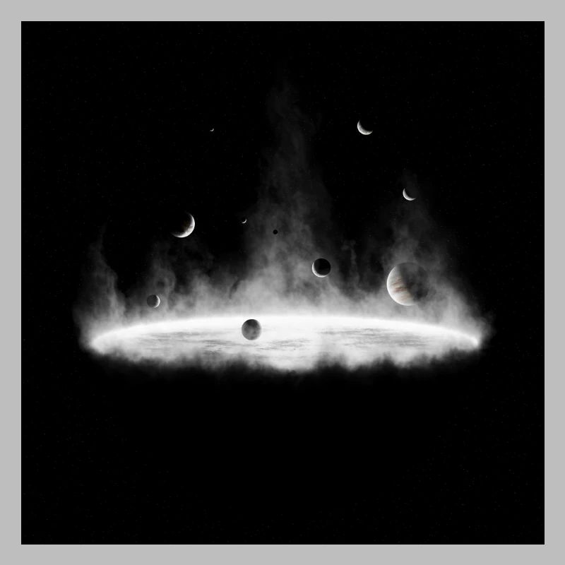Nebulae Fire Silhouette on Dark Grey