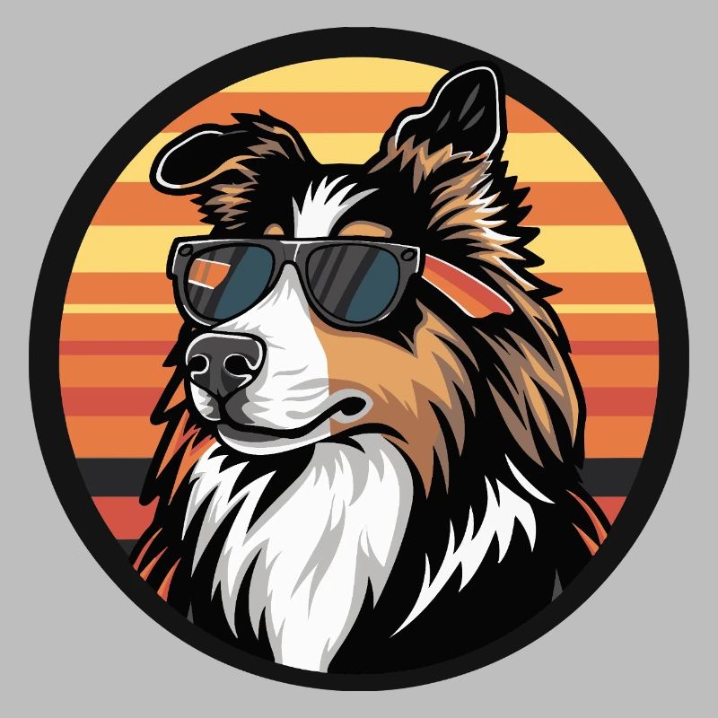 Border Collie Hund Cool Comic