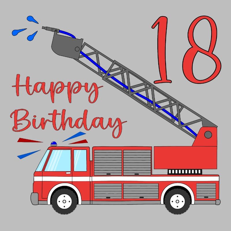 Fire engine Happy Birthday 18