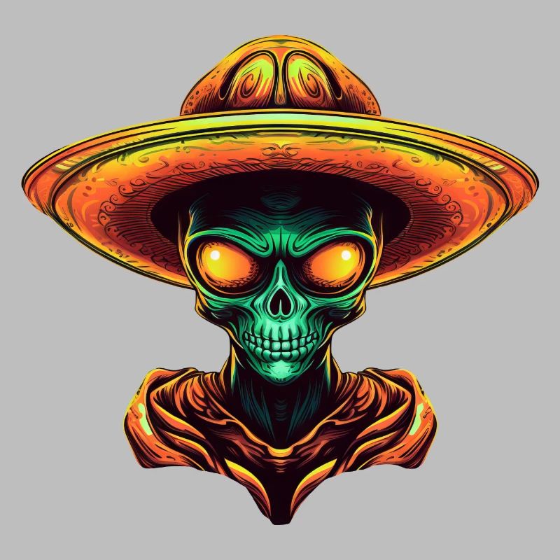 Alien mexicain avec sombrero