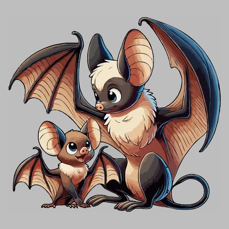 Fledermausmutter mit Kind