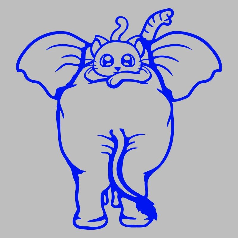 Chat Éléphant Équipe de marche Couché 2 Amis Mignon
