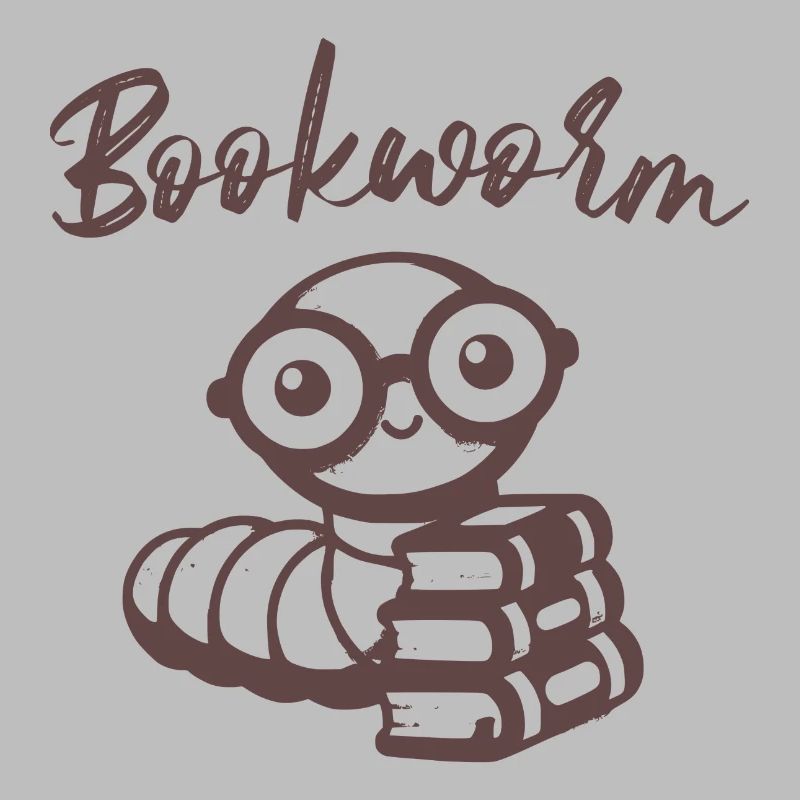 Bücherwurm mit Büchern