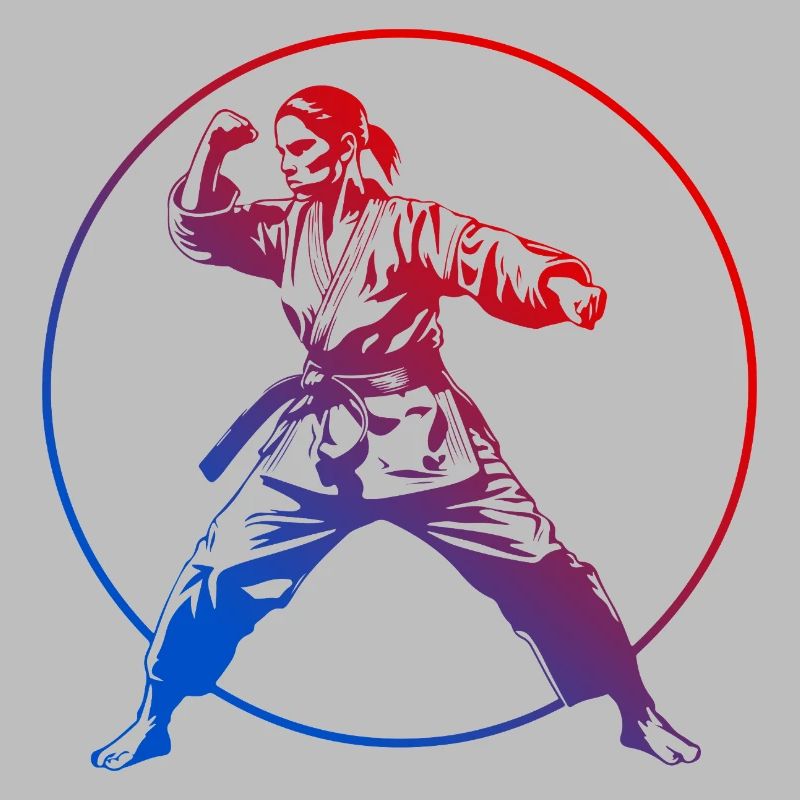 Karate Silhouette Colorful