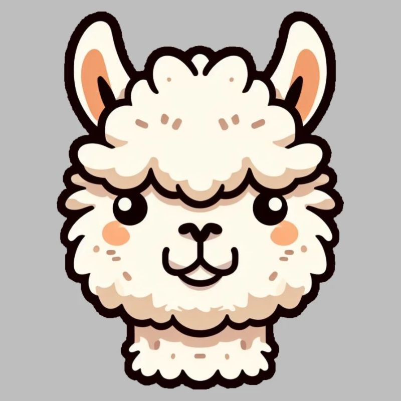 Alpaca Llama Head Comic Cartoon