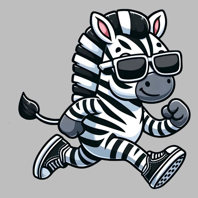 Zebra Marathon Runner Sport Jogging