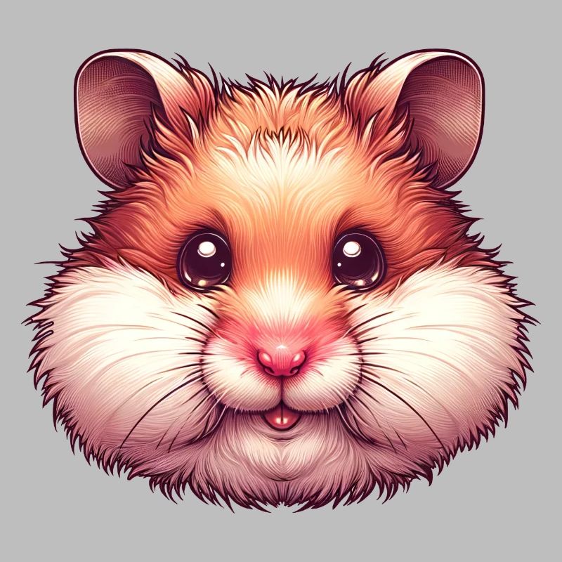 Hamster Head Portrait Ugly Hamster Cheeks