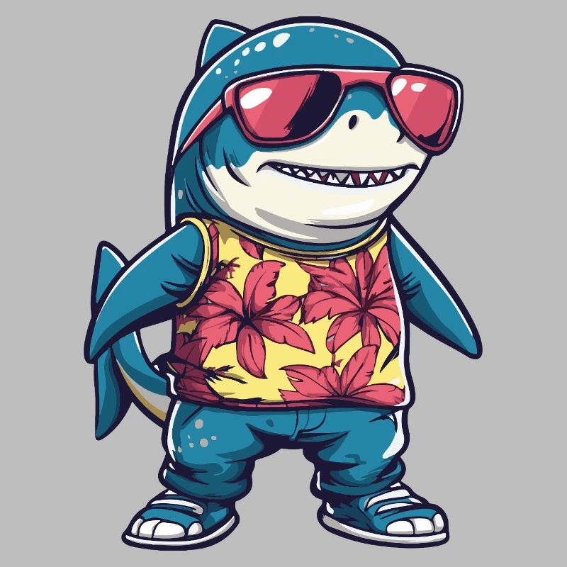 Shark Comic Funny Summer