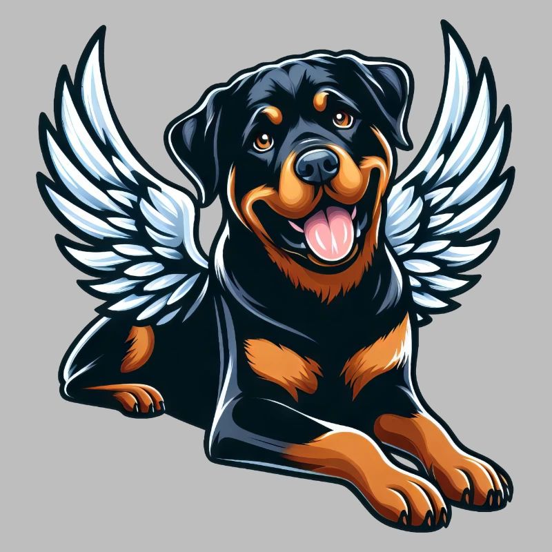 Süßer Rottweiler Engel Comic-Stil