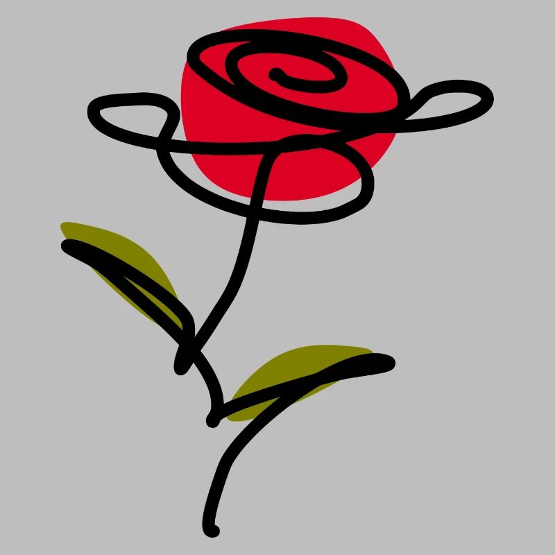 Blume rot one line art Geschenk Muttertag