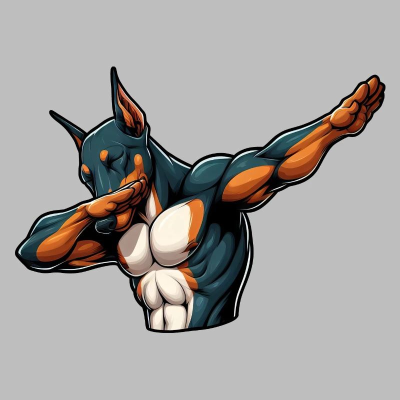 Cool Doberman Dabbing Comic
